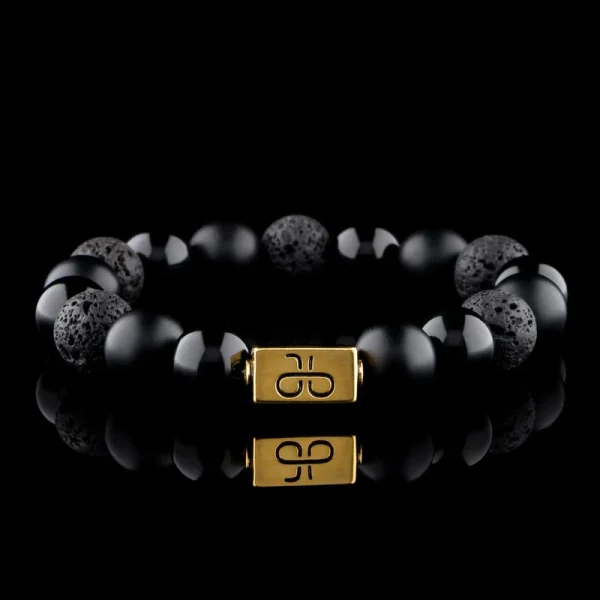 BLACK MIXED GOLD VERMEIL BRACELET (12MM) SALE PRICE480 USD